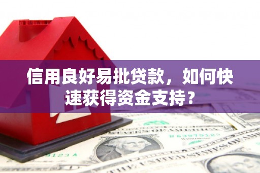 商州信用良好易批贷款，如何快速获得资金支持？