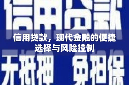 安定信用贷款，现代金融的便捷选择与风险控制