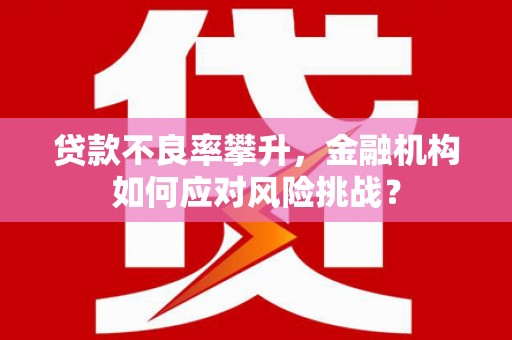 汶川贷款不良率攀升，金融机构如何应对风险挑战？