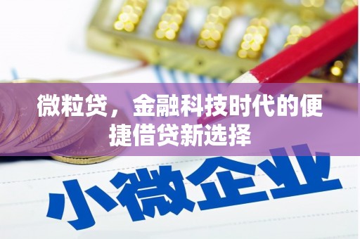 雾峰微粒贷，金融科技时代的便捷借贷新选择