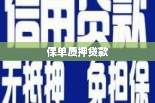 馆陶保单质押贷款